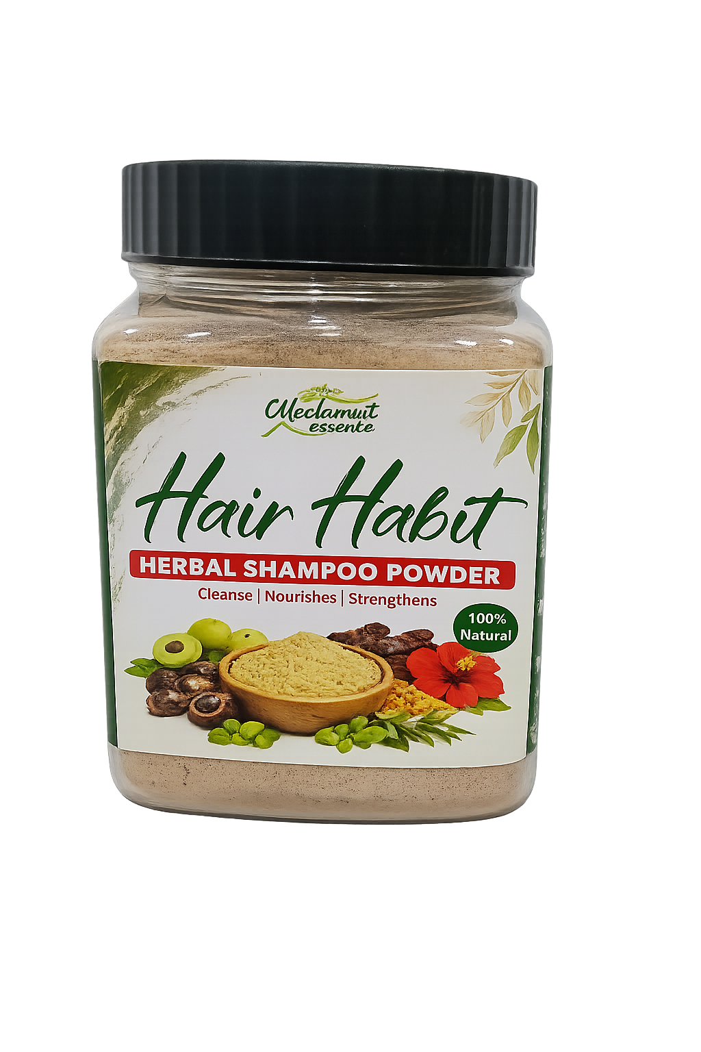 Hair Habit Herbal Shampoo Powder Product Jar